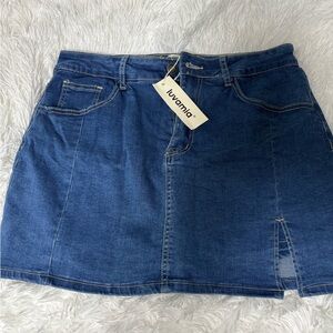 Luvamia Women's Classic Blue Denim Mini Skort!